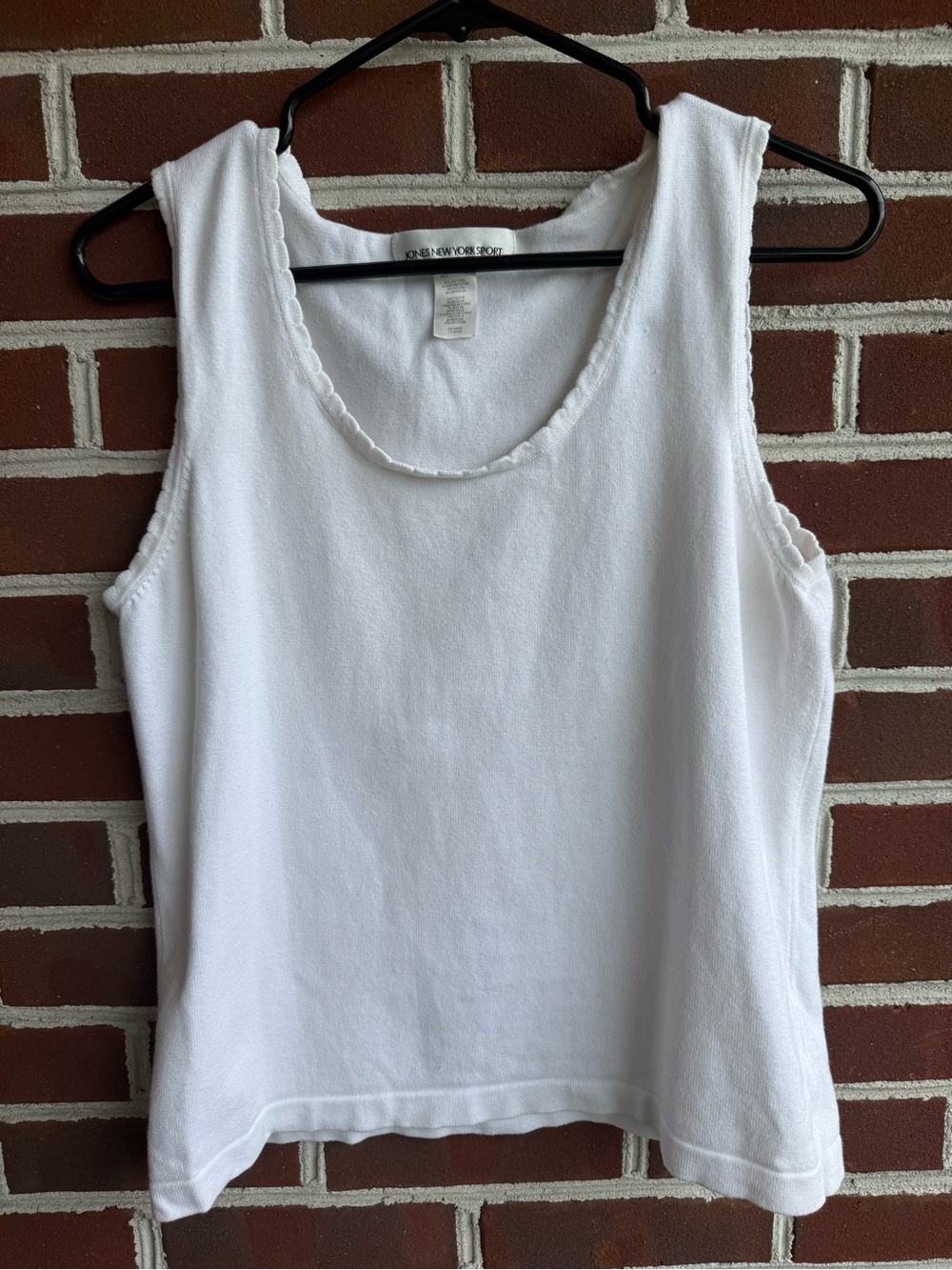 Jones New York Sport White Knit 2-piece Cardigan Tank Twin w/ Scoop Neck Shell L - Picture 10 of 10